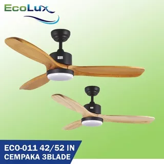 Kipas Angin Lampu Gantung / kipas kayu Ecolux tipe Eco-011 CEMPAKA