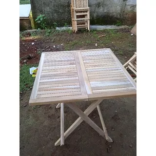 PROMO MEJA LIPAT MEJA TERAS MEJA PIKNIK KAYU JATI 60*60*70