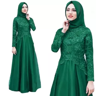 BISA COD - BUSANA_99 - Maxi kaella/ gamis syari wanita brukat kombi tutu/ maxi dress muslim wanita pesta murah/ fashionable wanita muslimah kekinian terbaru/ BISA BAYAR DITEMPAT