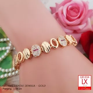 GR 034 Gelang Rantai Dewasa Terbaru Perhiasan Lapis Emas Imitasi 18K Gelang Wanita Gelang Tangan Xuping Awet Tidak Mudah Luntru Gelang Cantik Luxx Xuping