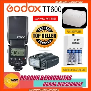 Paket Flash Godox TT600 + Trigger Godox TTL X2T-C For Canon Nikon Sony Fujifilm Olympus
