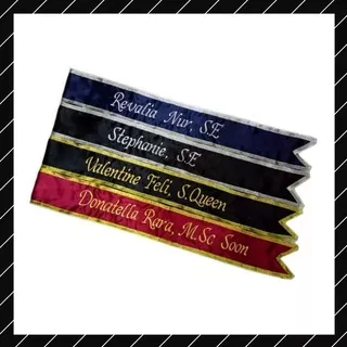 KOKIO - Selempang Wisuda Satin List Pita Bordir | Sash Selempang Custom Bordir