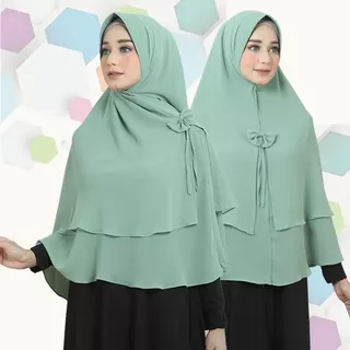 Khimar 2 Layer Jumbo Ceruty Kerudung Syari Jum0bo Ceruty Hijab 2 Layer Jilbab Syari Khimar Zaskia Z1