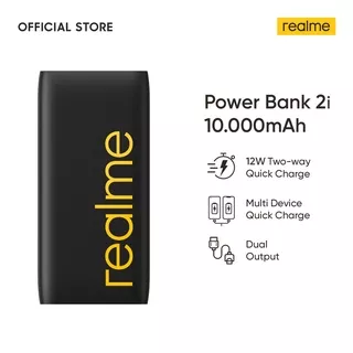 Realme Powerbank 2i 10000mAh 12W QC, Dual Output, Multi Device, Power Bank Original Brand 10.000 mAh