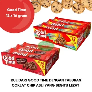 Good Time Double Choc 1 Pak isi 12pcs @16gr choco chip cookies cokelat coklat enak