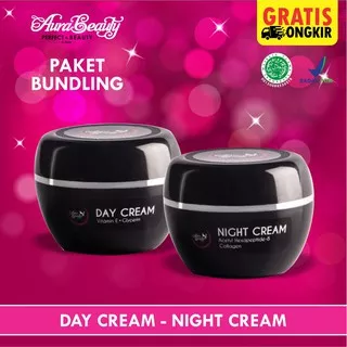 Aurabeauty cream malam dan cream pagi memutihkan wajah aman tanpa efek samping halal BPOM