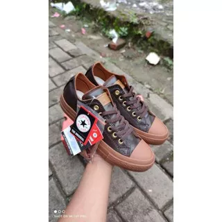 Sepatu converse hitam coklat pendek low made in vietnam