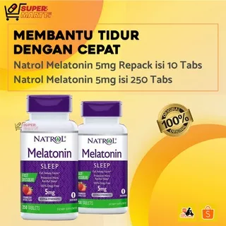 Melatonin Sleep 5mg Natrol Repack Obat Tidur Rasa Strawberry Isi 10 Tablet 100% Original By Yj.beauty