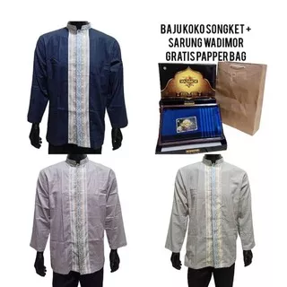 Paket Baju Koko Dan Sarung Wadimor / Baju koko Songket