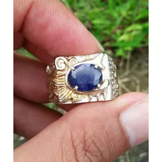 Cincin Batu Permata Asli Natural blue saphire