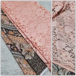 Setelan Batik Semi Sutra & Brokat Cantik , toko kebaya murah,kain kebaya murah,Bahan Kebaya wisuda