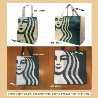 Tas Spunbond Starbucks Ori (Tas Tumbler Starbucks / Reusable Bag Starbucks / Tas Spunbond Chatime / Tas Spunbond Kopi Kenangan