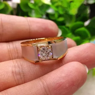 Cincin Pasangan Emas 18K Baja Titanium Perak Kristal Berlian Pria Wanita Fashion Jewelry Engagement Couple Rings