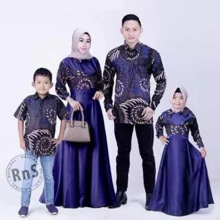 Model Baju batik couple gamis kombinasi untuk pesta keluarga