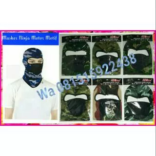 masker ninja motif ,masker balaclava, sarung kepala helm masker motor