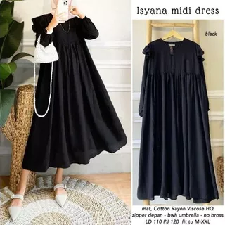 Midi dress katun rayon polos premium long tunik kekinian 2021 Gaun kondangan mewah elegan Baju pesta viral Long tunik wanita terbaru modern 2021 Gamis polos rayon viscose busui bumil jumbo grosir