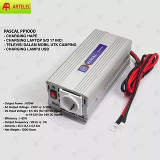 Inventer DC to AC PASCAL PP1000H1 12V MSW Pascal PP1000 H1 Power Inverter