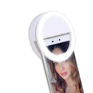 [ORI] Selfie Ring Light Basic Clip On Lampu LED Ring Selfie Jepit Handphone USB Rechargeable Membuat Efek Angel Eyes Pada Bola Mata Anda