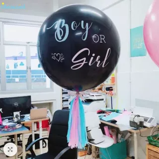 Baby Gender Reveal Confetti Balloon - 36 Inch Big Black Balloons x1with Pink and Blue Confetti Packs for Boy or Girl - Baby Shower Gender Reveal Party Supplies Decoration Kit  Balloons Polkadot balloon Birthday Wedding Mickey Minnie Theme Party Decoration