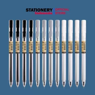 BALLPOINT / PULPEN GEL PEN - PENA RUNCING 0,38MM - DELI A025B-01