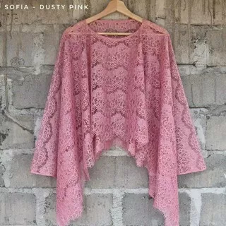 Cape Brokat - Batwing Brokat Sofia Dusty Pink / Atasan Kebaya