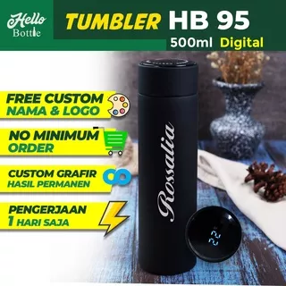 Termos Tumbler Digital Temperature HB 95 Custom Laser Grafir | Bisa Cek Suhu Minuman | Termos Suhu