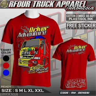 Kaos truck anti gengsi Kaos truk mania truk oleng Kaos canter mania Rfour size XXL plastisol 30s