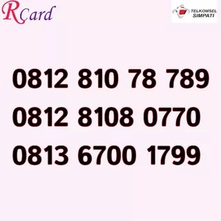 Perdana Nomor Cantik Simpati Telkomsel 99 Rapi 6700 1799 0770 78 789