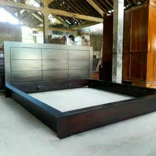 Tempat Tidur Jati Minimalis - Dipan Jati Jepara Minimalis - Ranjang Jati Size King - Kamar Set Jati