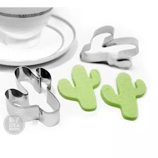 Silver Stainless Steel Cactus Biscuit Fruit Cutting Mold  Kitchen Baking Tool