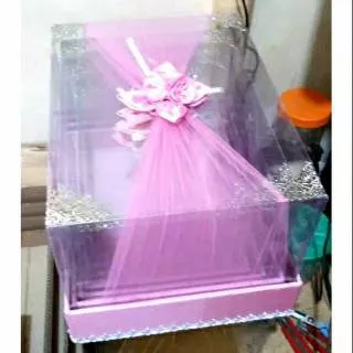 Kotak Hantaran Mika Tile pink susun 4 ( FREE BUBBLE WRAP)