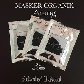 MASKER ARANG ORGANIK 15 GRAM - activated charcoal organic mask