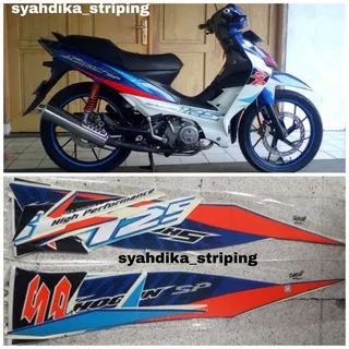 STIKER STRIPING LIS BODY SUZUKI SHOGUN SP 125 2007-2008 BIRU