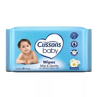 Cussons Baby Wipes Mild & Gentle 50 Sheets | Chamomile Tisu Basah 50s