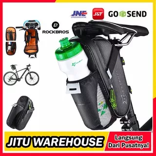 Tas Sepeda Gunung MTB Lipat Rockbros Waterproof Tahan Air dengan Holder Tempat Botol Minum - Hitam
