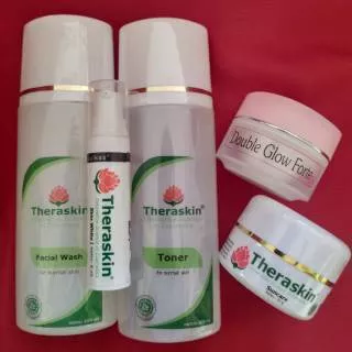 THERASKIN PAKET DOUBLEGLOW DOUBLE GLOW FORTE FLEK GLOWING AHA SUPER THERASKIN NORMAL BERMINYAK OILY