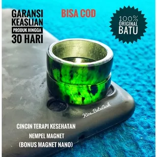 Cincin Batu Giok Black Jade Aceh Full Tembus