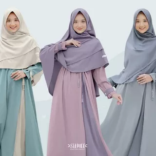 [SILMEE] LAASYA DRESS SET - Gamis Syar`i Busui Kombinasi 2 warna - afiyahijabshop