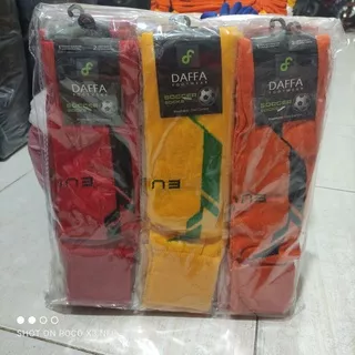 12 Pasang Kaos Kaki Sepak Bola Panjang Motif Euro Dewasa