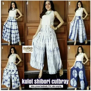 Kulot Shibori Cutbray Celana Kerja Modern Cantik Kekinian Hits Gaul Pesta Kondangan Hajatan