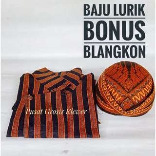 Baju Lurik Jawa Pria | Baju Lurik Bonus Blangkon | Baju Lurik Jawa Pria | Surjan Lurik Pria | Surjan Pria | Surjan Lurik