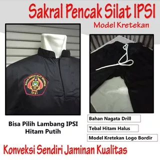 Baju Silat Dewasa Sakral Silat IPSI (1 STELL ) Model Kretekan Kain Nagata Drill (ORI)