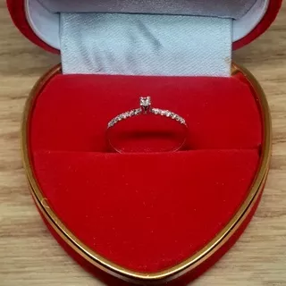 cincin emas putih wanita solitaire full berlian