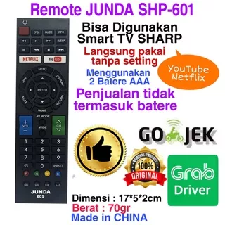 REMOTE REMOT JUNDA 601 COCOK DI TV LED SHARP AQUOS SMART TV ANDROID SEPERTI ORIGINAL