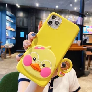 Cartoon Yellow Duck Samsung Galaxy A22 A82 A02s A12 A32 A52 A72 Soft Phone Casing Phone Case Samsung A20s A10s M31s M31 M30 M21 M20 Hand Strap Phone Case