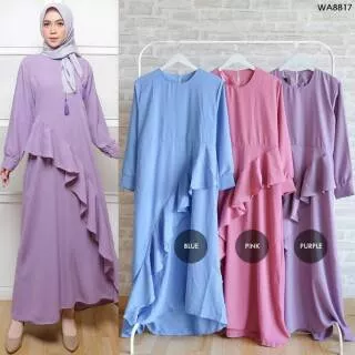 ORIGINAL KIREINA WA 8 817 All Size L / Baju Gamis Muslimah Syari Maxi Dress Wanita Terbaru Populer