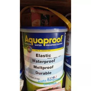 AQUAPROOF GALON 4kg / 4 KG PUTIH ABU ABU BIRU HITAM MERAH HIJAU CREM CREAM KREM ORANGE DLL CAT TEMBOK DINDING PELAPIS ANTI BOCOR WATERPROOF WATER PROOF EKSTERIOR EXTERIOR WATERPROOFING INTERIOR AQUA PROOF