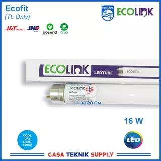 Lampu TL LED Tube T8 16 watt 16w 16watt Ecolink by Philips-Putih