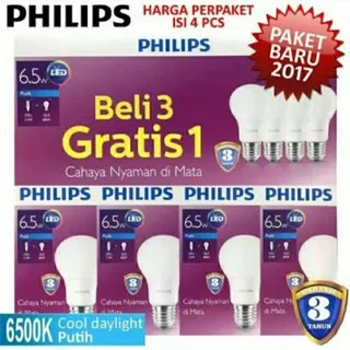 PHILIPS Lampu LED Mycare 6,5 watt Multipack