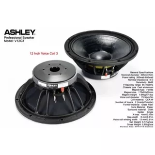 SPEAKER COMPONENT ASHLEY V12C3 ORIGINAL 12 INCH V 12C3 V 12 C3 TERBAIK